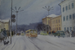 Улица Кирова, акварель (1983 г.)